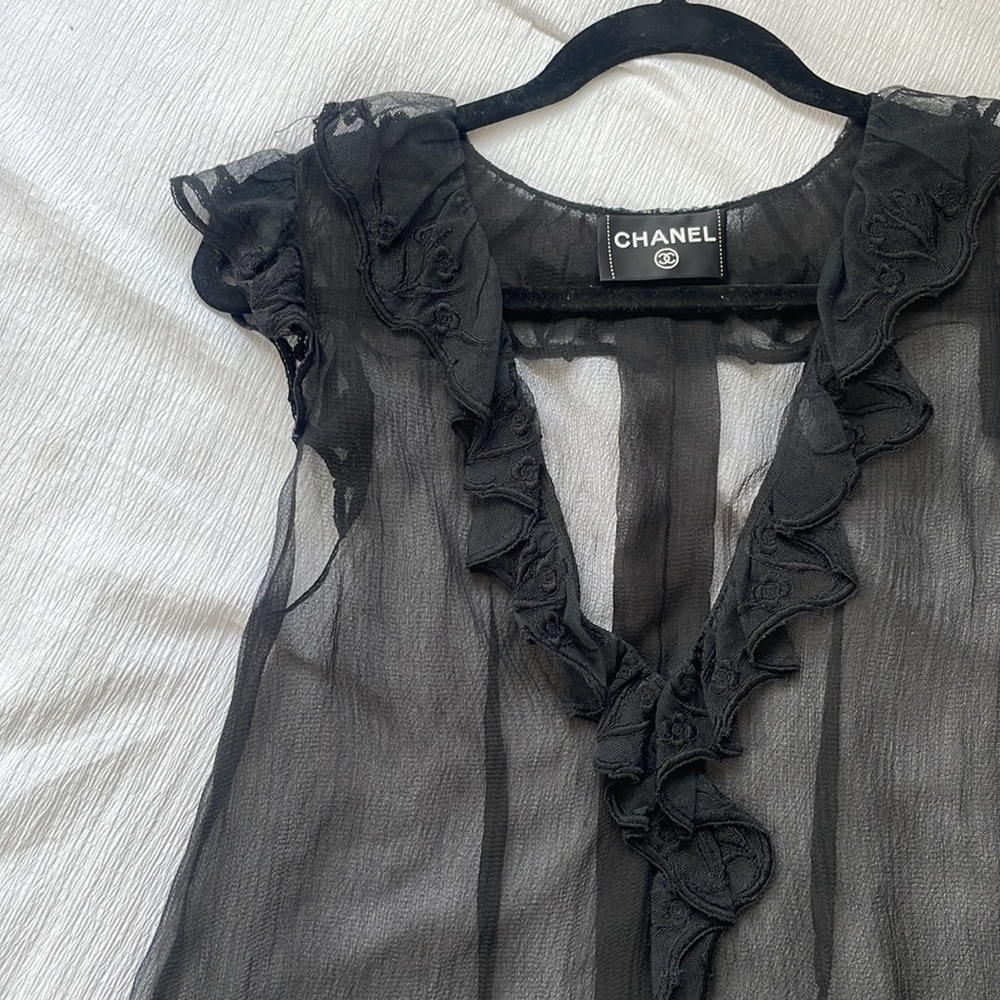 Chanel Hand chiffon lace Embroidered Top